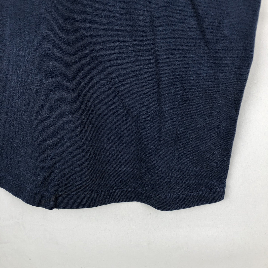 90'S Hanes BEEFY-T Message Print T-Shirt Made in USA Men's XL Vintage cotton navy blue type Vintage Second Hand
