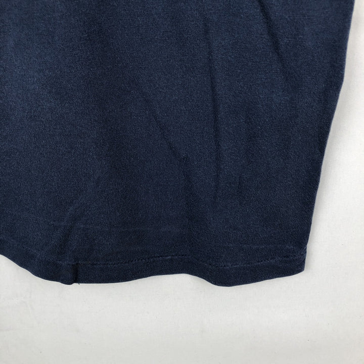 90'S Hanes BEEFY-T Message Print T-Shirt Made in USA Men's XL Vintage cotton navy blue type Vintage Second Hand