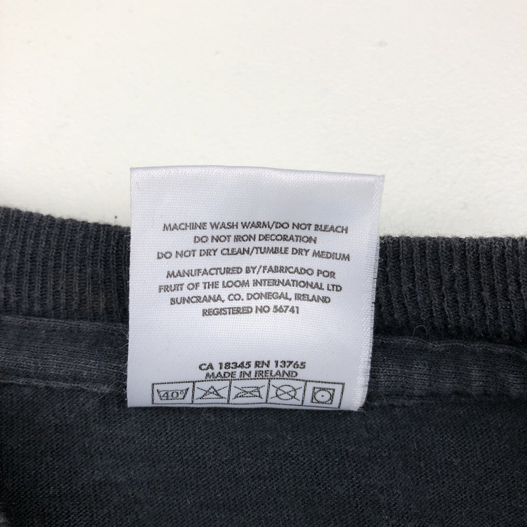 90'S Fruit of the Loom SCREEN STARS Message Print T-Shirt, Men's XL (approx.), Vintage cotton black type Vintage Second Hand