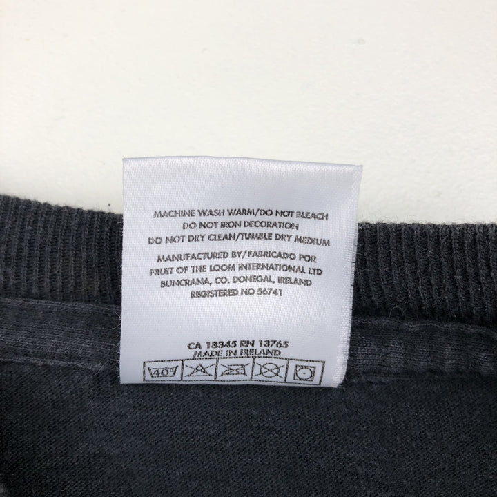 90'S Fruit of the Loom SCREEN STARS Message Print T-Shirt, Men's XL (approx.), Vintage cotton black type Vintage Second Hand