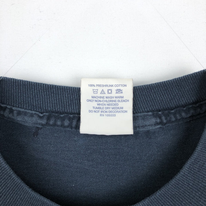 90'S ALORE Message Print T-Shirt, Made in USA, Men's Size L (Equivalent), Vintage cotton navy blue type Vintage Second Hand