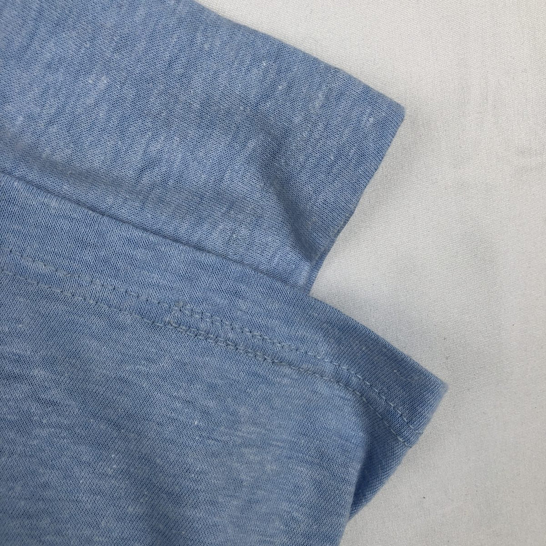 70s-80'S Springford Message Print T-Shirt, Made in USA, Men's XL equivalent, Vintage polyester Blue type light blue Vintage Second Hand
