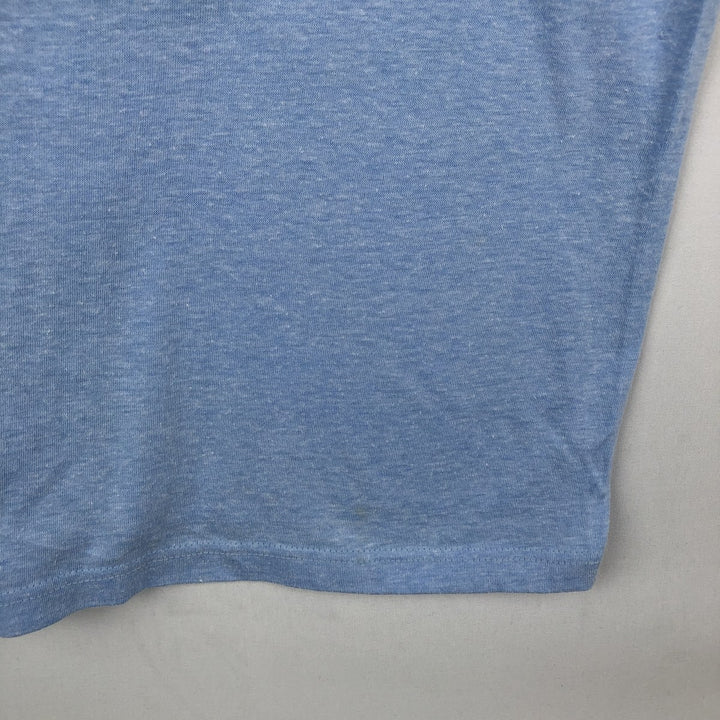 70s-80'S Springford Message Print T-Shirt, Made in USA, Men's XL equivalent, Vintage polyester Blue type light blue Vintage Second Hand
