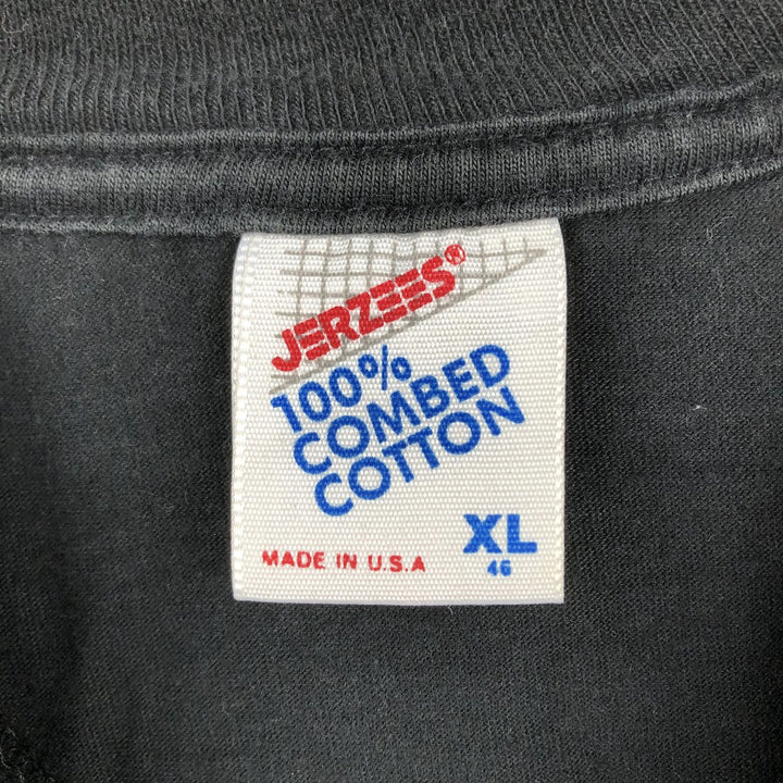 80s-90'S Jerzees Art T-Shirt, Made in USA, Men's XL equivalent, Vintage cotton black type Vintage Second Hand
