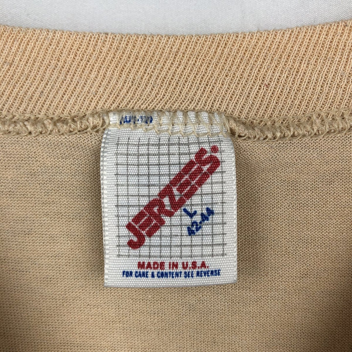 Vintage 80s-90'S Jerzees Message Print T-Shirt, Made in USA, Men's Size L cotton Beige type Vintage Second Hand
