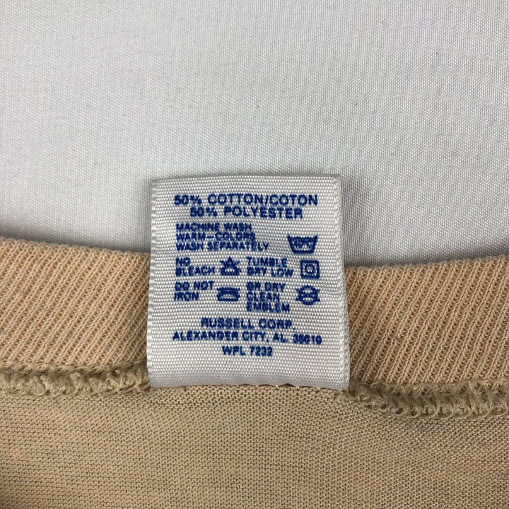 Vintage 80s-90'S Jerzees Message Print T-Shirt, Made in USA, Men's Size L cotton Beige type Vintage Second Hand