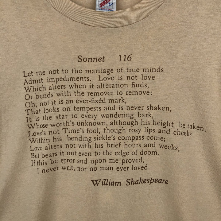 Vintage 80s-90'S Jerzees Message Print T-Shirt, Made in USA, Men's Size L cotton Beige type Vintage Second Hand