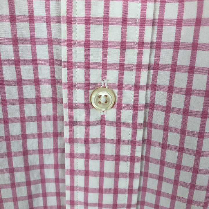 POLO by Ralph Lauren CUSTOM FIT Gingham Check Short Sleeve Button Down Check Shirt Men's XL cotton pink type Vintage Second Hand
