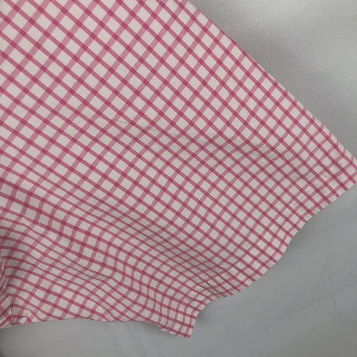 POLO by Ralph Lauren CUSTOM FIT Gingham Check Short Sleeve Button Down Check Shirt Men's XL cotton pink type Vintage Second Hand