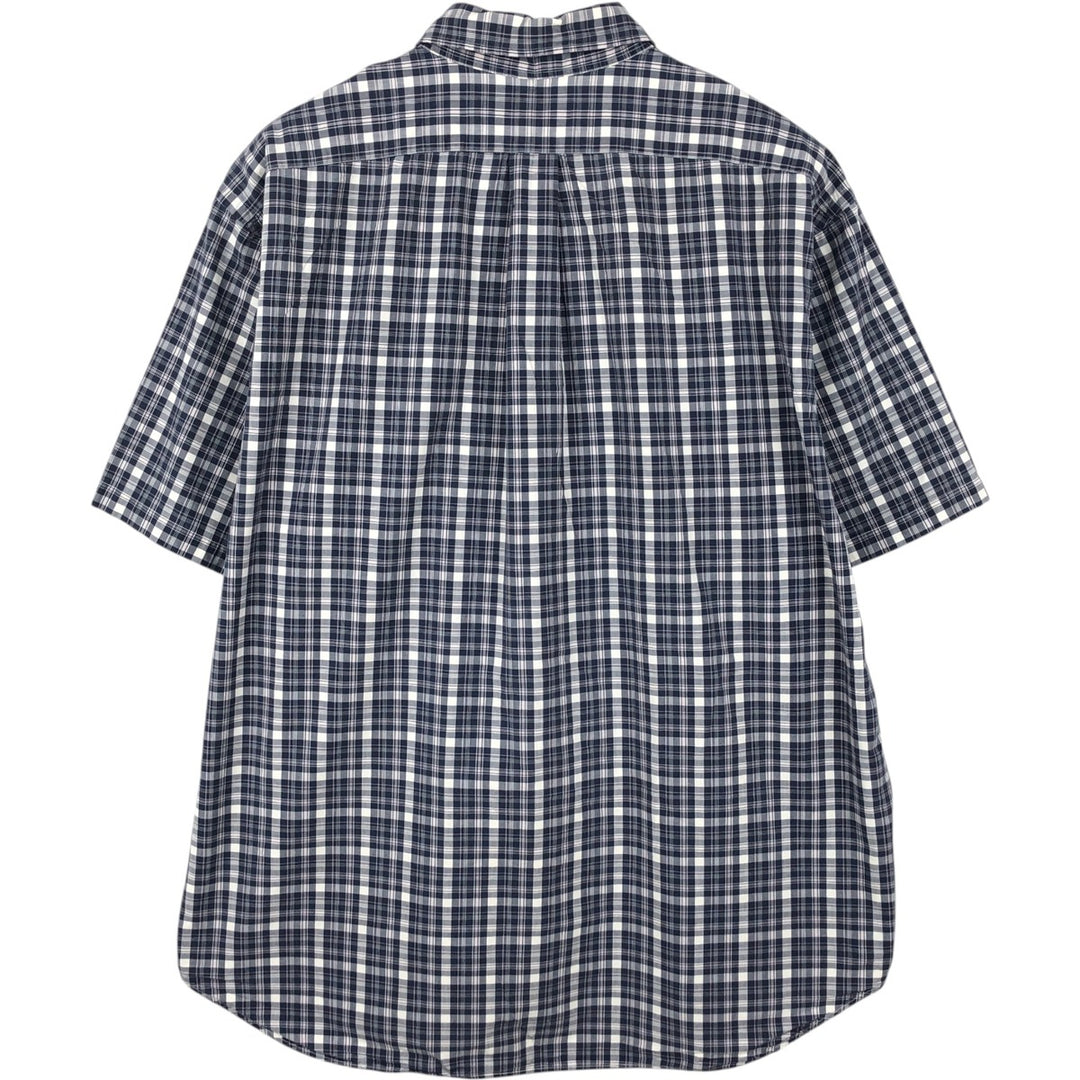 Ralph Lauren BLAKE short sleeve button down check shirt men's XL size cotton navy blue type Vintage Second Hand
