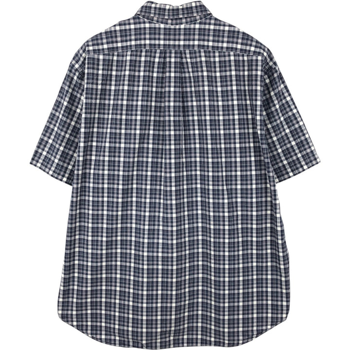 Ralph Lauren BLAKE short sleeve button down check shirt men's XL size cotton navy blue type Vintage Second Hand