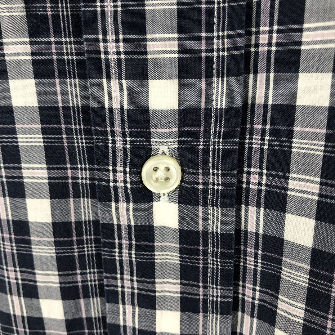 Ralph Lauren BLAKE short sleeve button down check shirt men's XL size cotton navy blue type Vintage Second Hand
