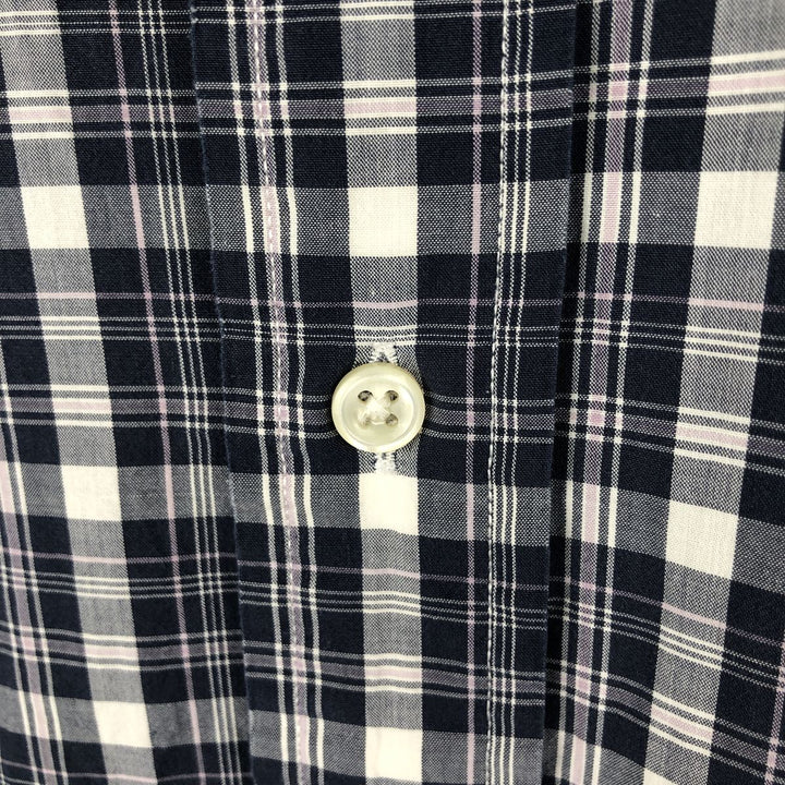 Ralph Lauren BLAKE short sleeve button down check shirt men's XL size cotton navy blue type Vintage Second Hand