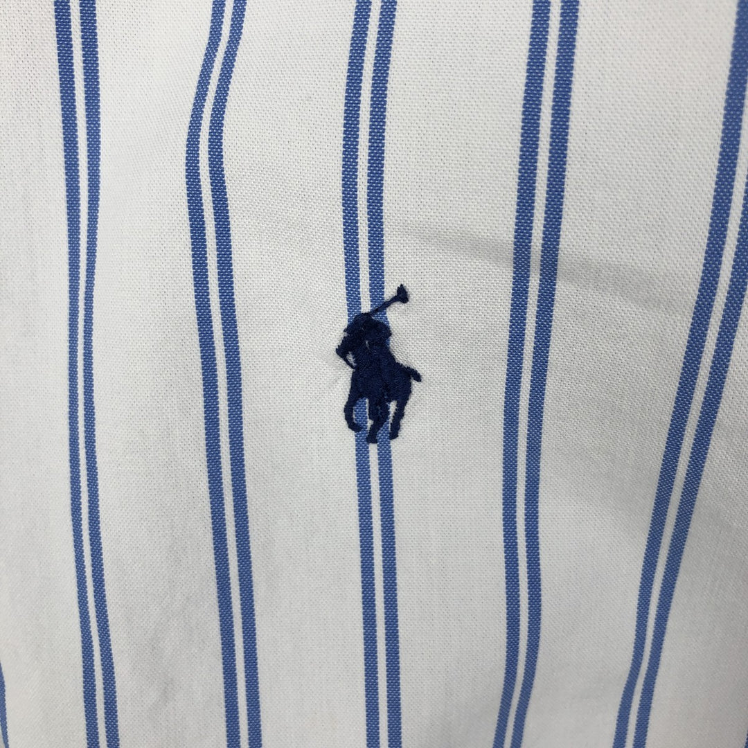 Ralph Lauren Classic Fit Short Sleeve Button Down Striped Shirt Men's XL cotton white type Vintage Second Hand