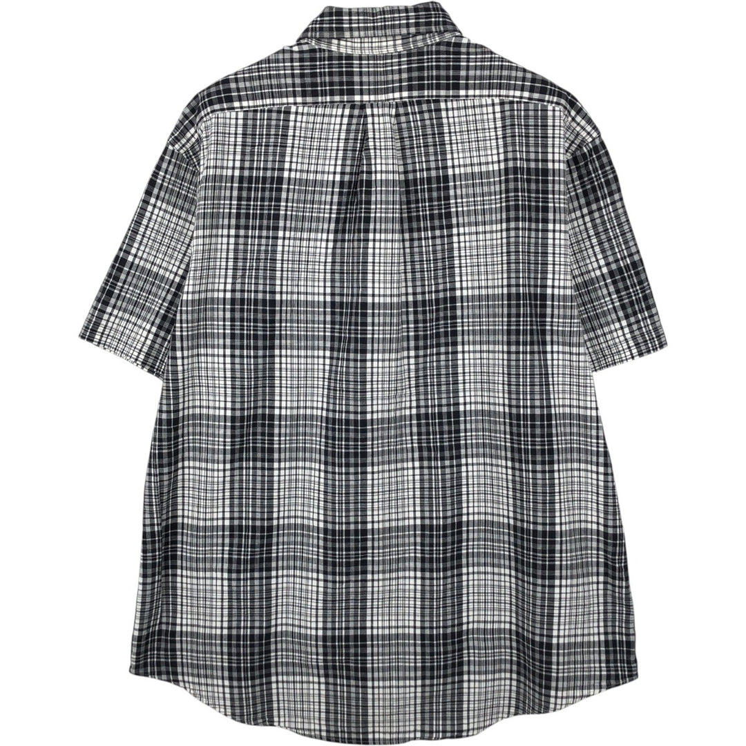 Ralph Lauren CUSTOM FIT short sleeve button down check shirt men's XL size cotton black type Vintage Second Hand