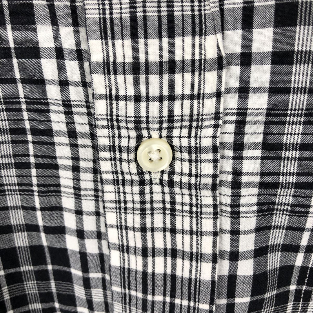 Ralph Lauren CUSTOM FIT short sleeve button down check shirt men's XL size cotton black type Vintage Second Hand