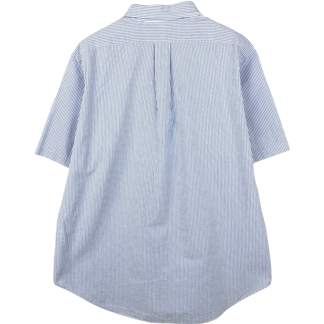 Ralph Lauren Classic Fit Short Sleeve Button Down Striped Shirt Men's Size L cotton blue type Vintage Second Hand