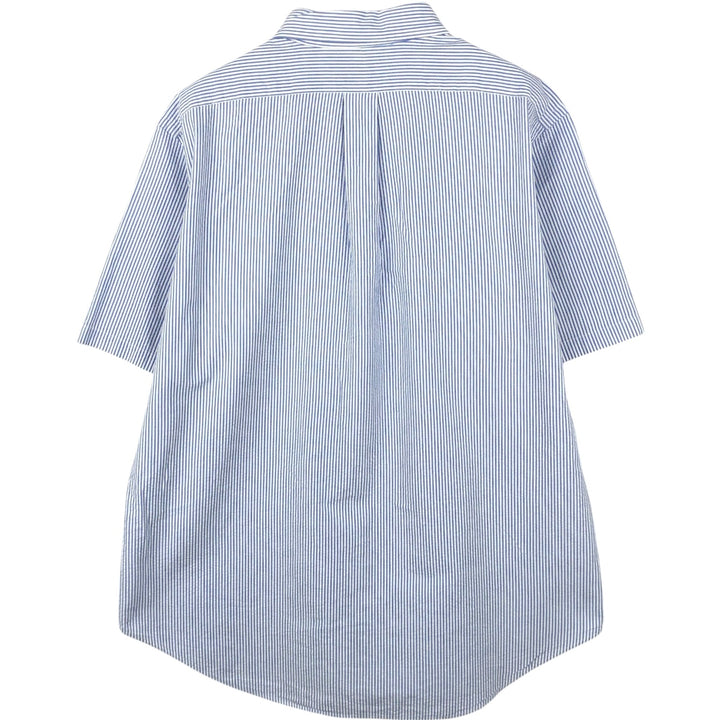 Ralph Lauren Classic Fit Short Sleeve Button Down Striped Shirt Men's Size L cotton blue type Vintage Second Hand