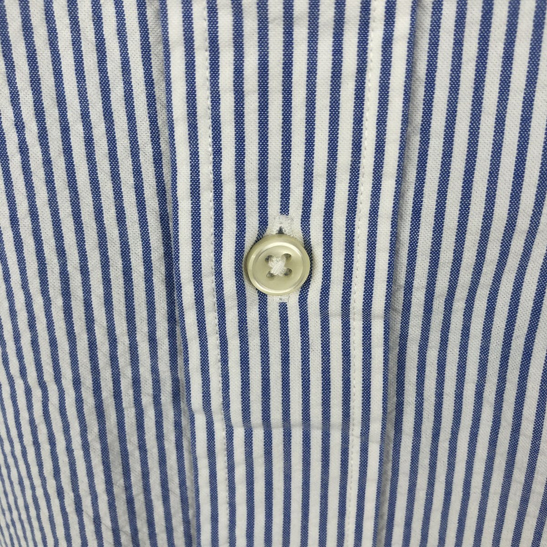 Ralph Lauren Classic Fit Short Sleeve Button Down Striped Shirt Men's Size L cotton blue type Vintage Second Hand