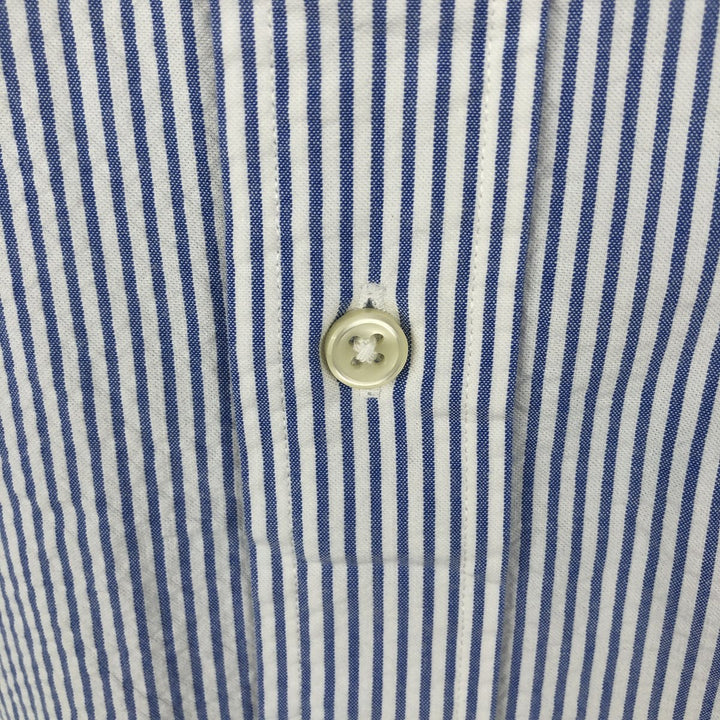 Ralph Lauren Classic Fit Short Sleeve Button Down Striped Shirt Men's Size L cotton blue type Vintage Second Hand