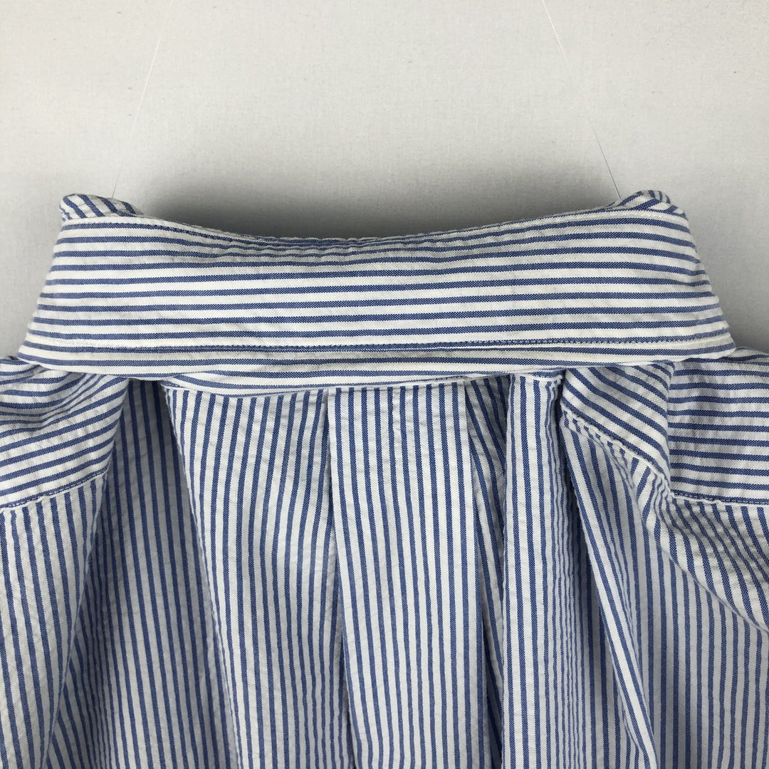 Ralph Lauren Classic Fit Short Sleeve Button Down Striped Shirt Men's Size L cotton blue type Vintage Second Hand