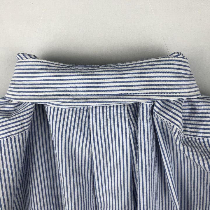 Ralph Lauren Classic Fit Short Sleeve Button Down Striped Shirt Men's Size L cotton blue type Vintage Second Hand