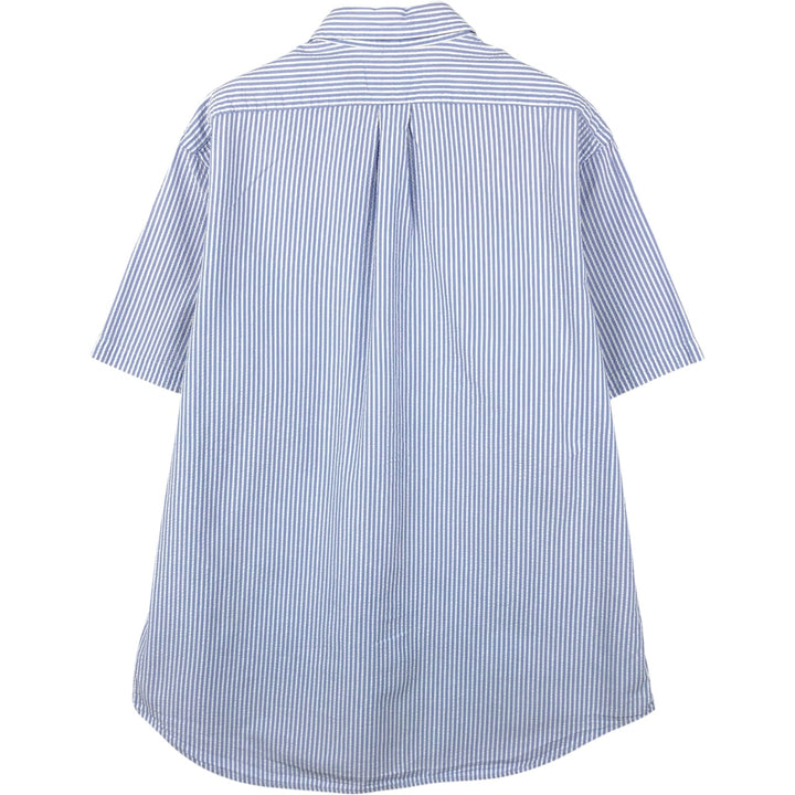 Ralph Lauren RALPH LAUREN Short-Sleeve Button-Down Striped Shirt, Men's Size XL (approx.) cotton blue type Vintage Second Hand