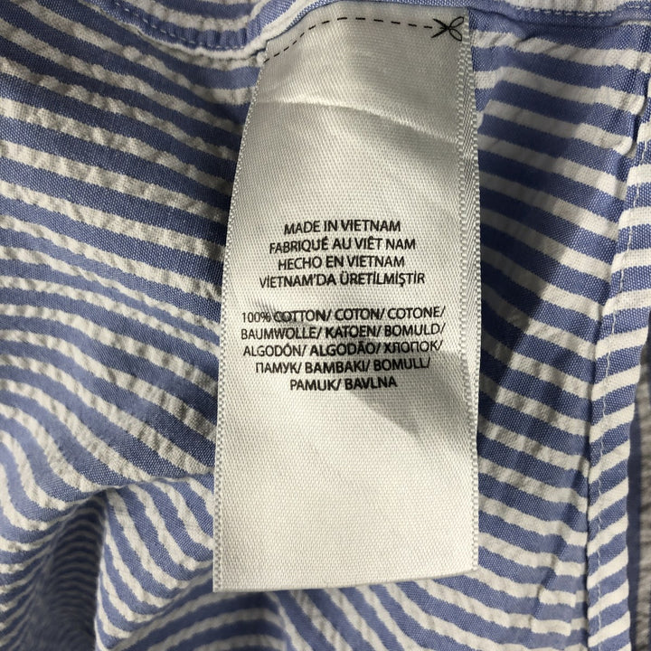 Ralph Lauren RALPH LAUREN Short-Sleeve Button-Down Striped Shirt, Men's Size XL (approx.) cotton blue type Vintage Second Hand
