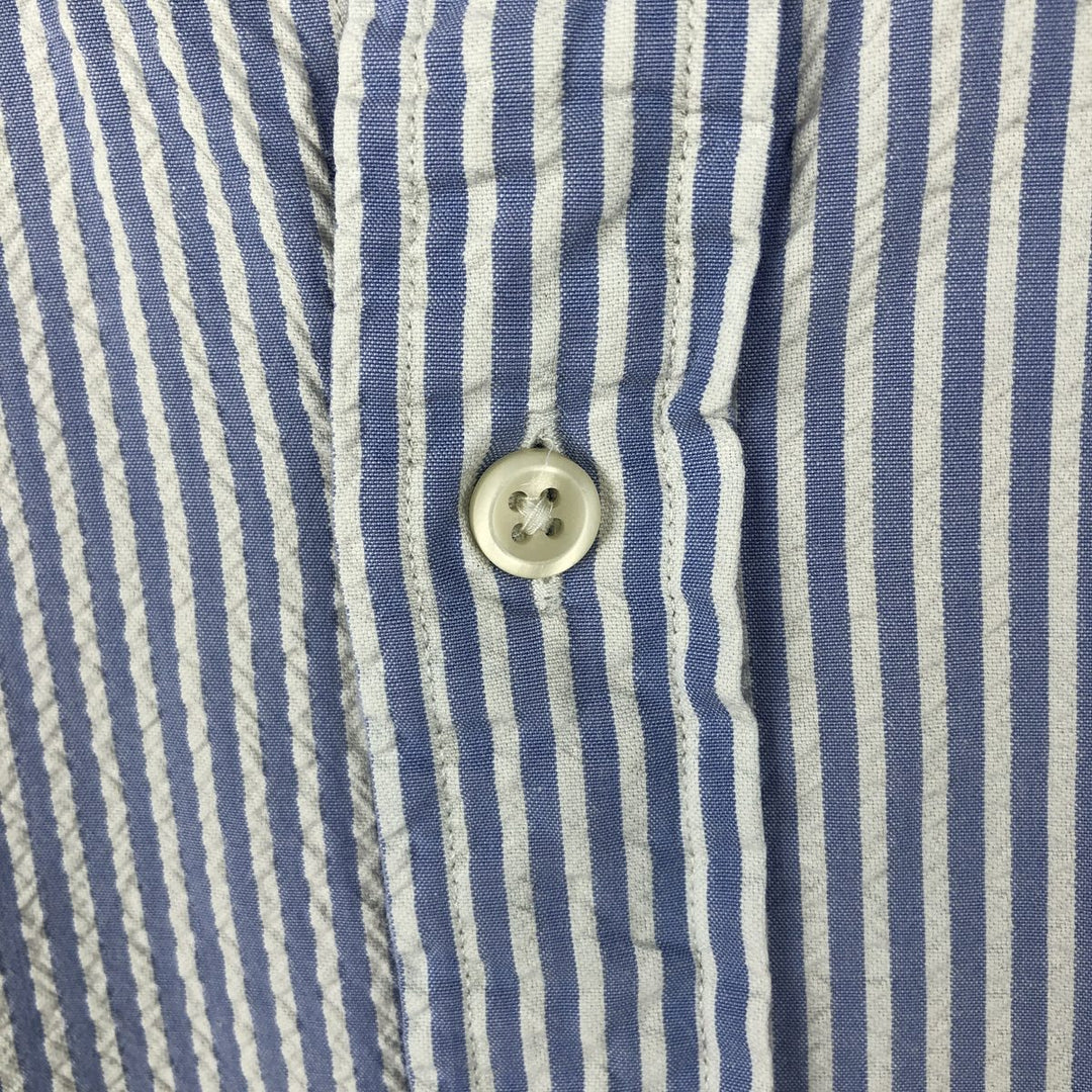 Ralph Lauren RALPH LAUREN Short-Sleeve Button-Down Striped Shirt, Men's Size XL (approx.) cotton blue type Vintage Second Hand