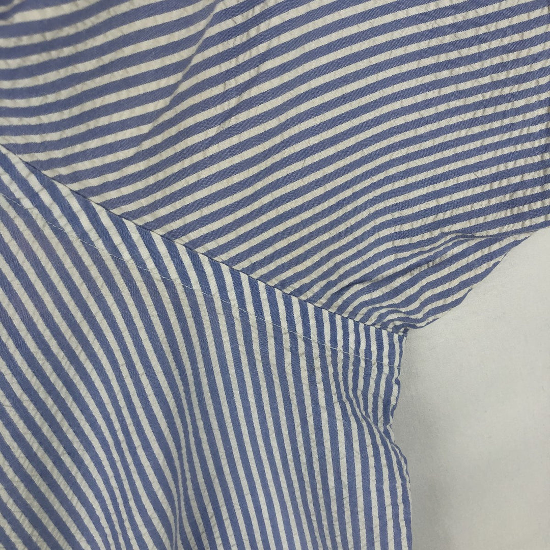 Ralph Lauren RALPH LAUREN Short-Sleeve Button-Down Striped Shirt, Men's Size XL (approx.) cotton blue type Vintage Second Hand