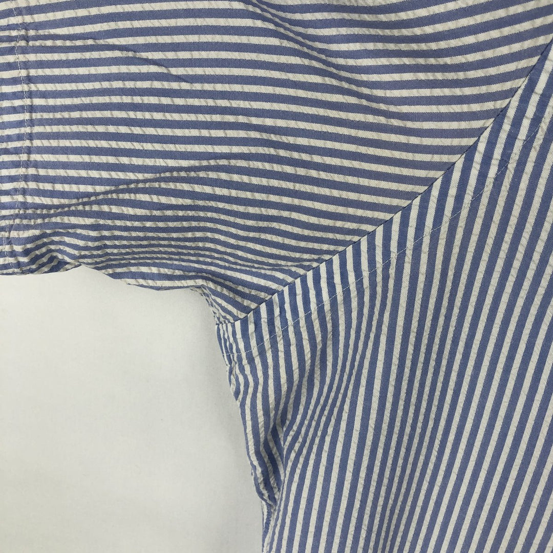 Ralph Lauren RALPH LAUREN Short-Sleeve Button-Down Striped Shirt, Men's Size XL (approx.) cotton blue type Vintage Second Hand