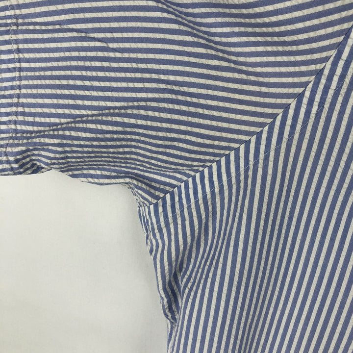 Ralph Lauren RALPH LAUREN Short-Sleeve Button-Down Striped Shirt, Men's Size XL (approx.) cotton blue type Vintage Second Hand