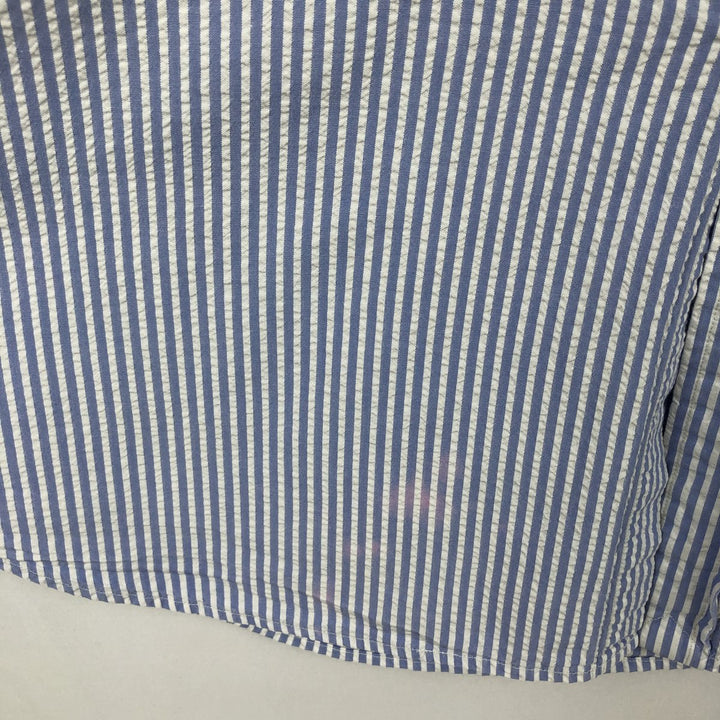 Ralph Lauren RALPH LAUREN Short-Sleeve Button-Down Striped Shirt, Men's Size XL (approx.) cotton blue type Vintage Second Hand
