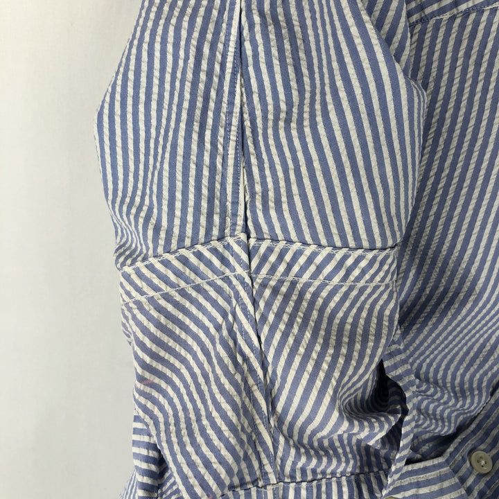 Ralph Lauren RALPH LAUREN Short-Sleeve Button-Down Striped Shirt, Men's Size XL (approx.) cotton blue type Vintage Second Hand