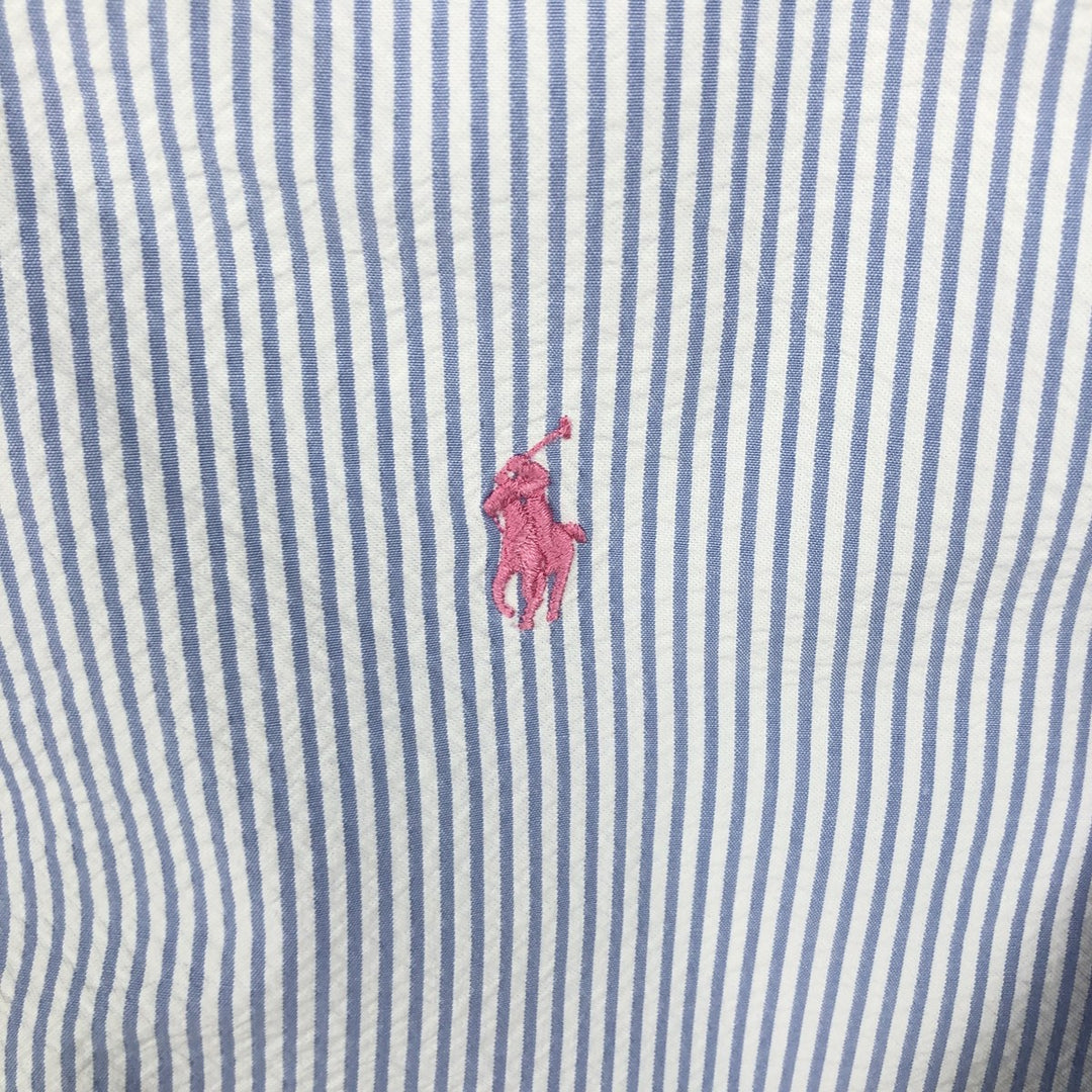 Ralph Lauren Classic Fit Short Sleeve Button Down Striped Shirt Men's XXL cotton blue type Vintage Second Hand