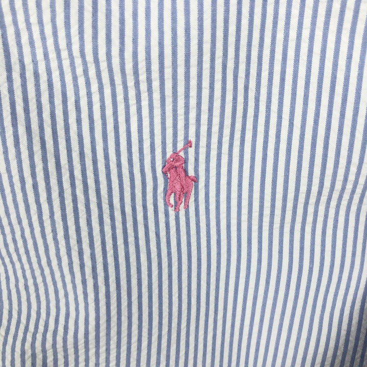 Ralph Lauren Classic Fit Short Sleeve Button Down Striped Shirt Men's XXL cotton blue type Vintage Second Hand