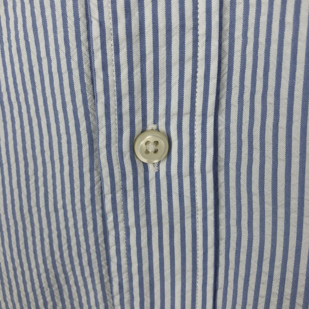 Ralph Lauren Classic Fit Short Sleeve Button Down Striped Shirt Men's XXL cotton blue type Vintage Second Hand