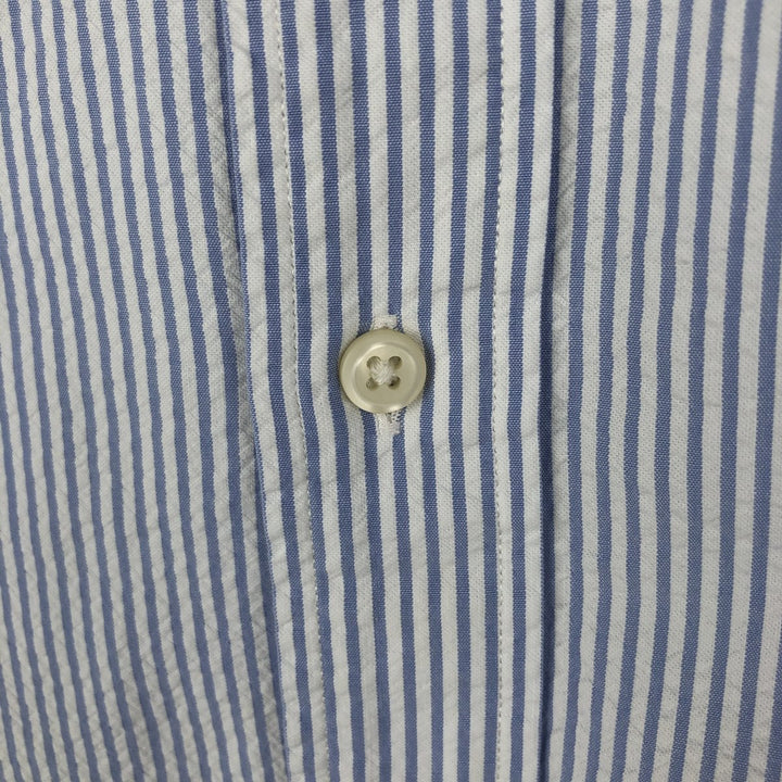 Ralph Lauren Classic Fit Short Sleeve Button Down Striped Shirt Men's XXL cotton blue type Vintage Second Hand