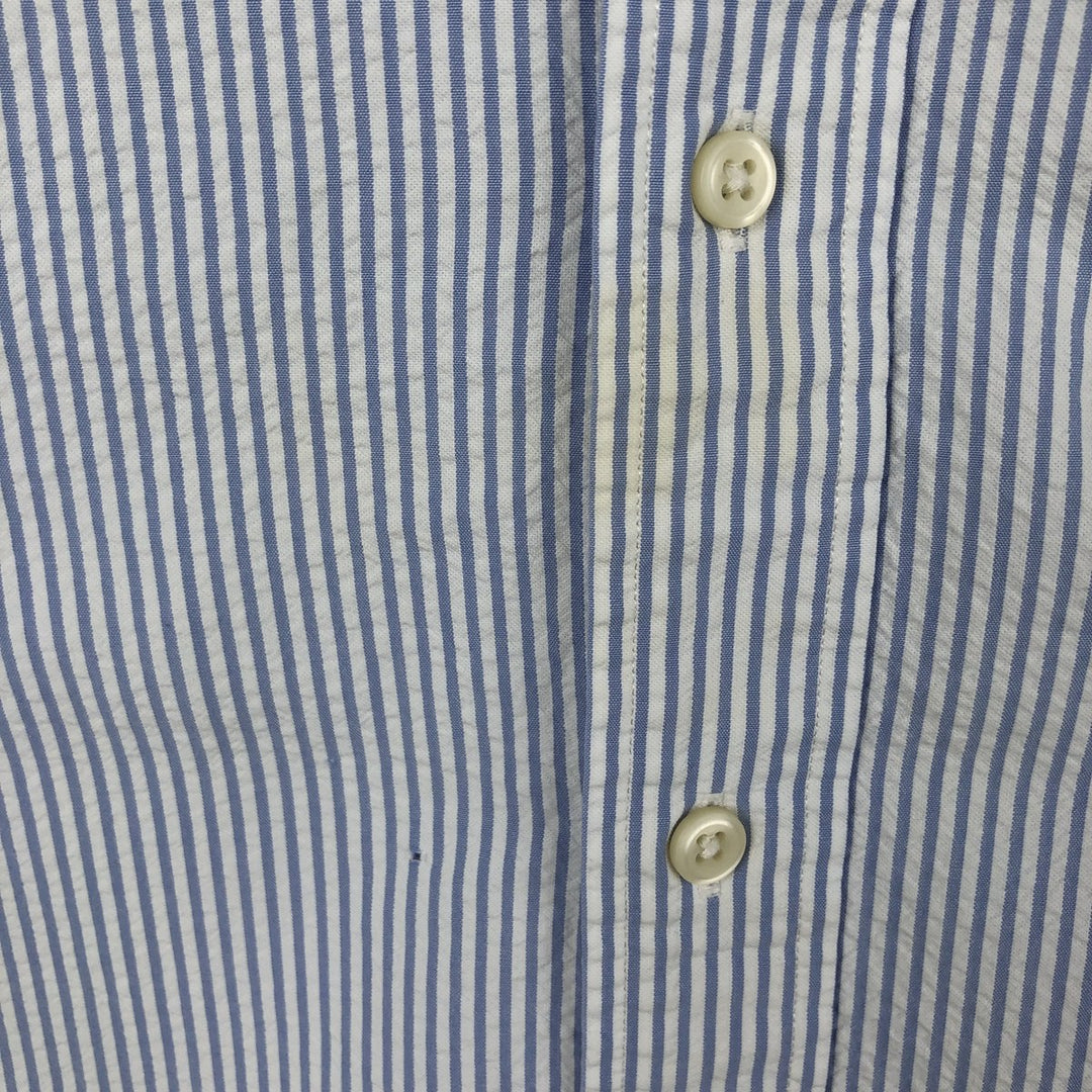 Ralph Lauren Classic Fit Short Sleeve Button Down Striped Shirt Men's XXL cotton blue type Vintage Second Hand