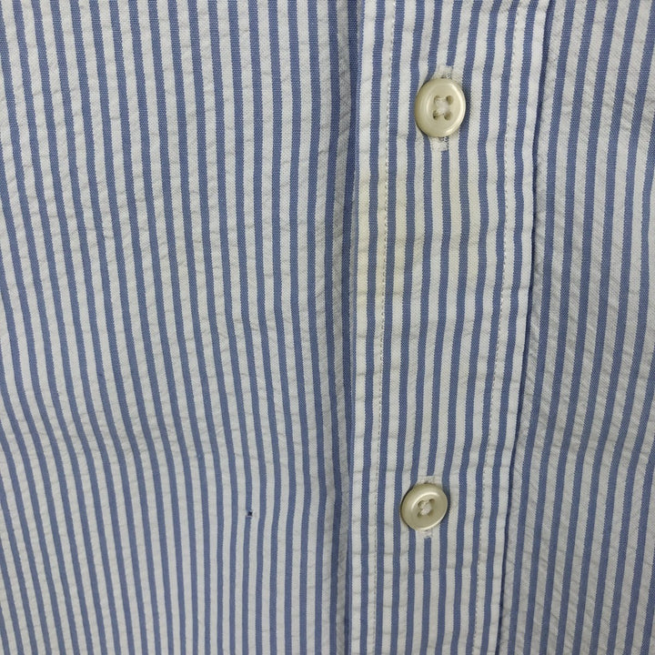 Ralph Lauren Classic Fit Short Sleeve Button Down Striped Shirt Men's XXL cotton blue type Vintage Second Hand