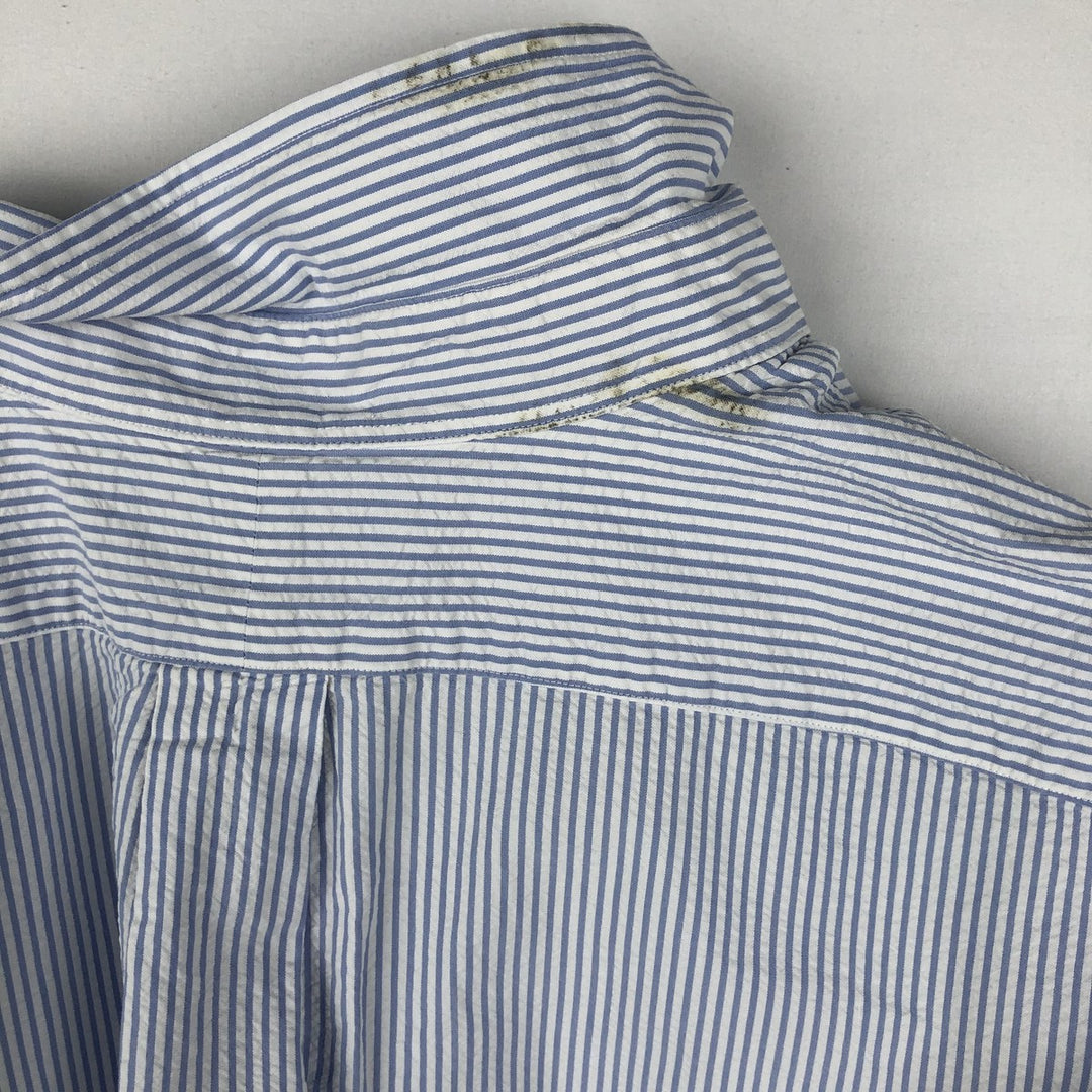 Ralph Lauren Classic Fit Short Sleeve Button Down Striped Shirt Men's XXL cotton blue type Vintage Second Hand