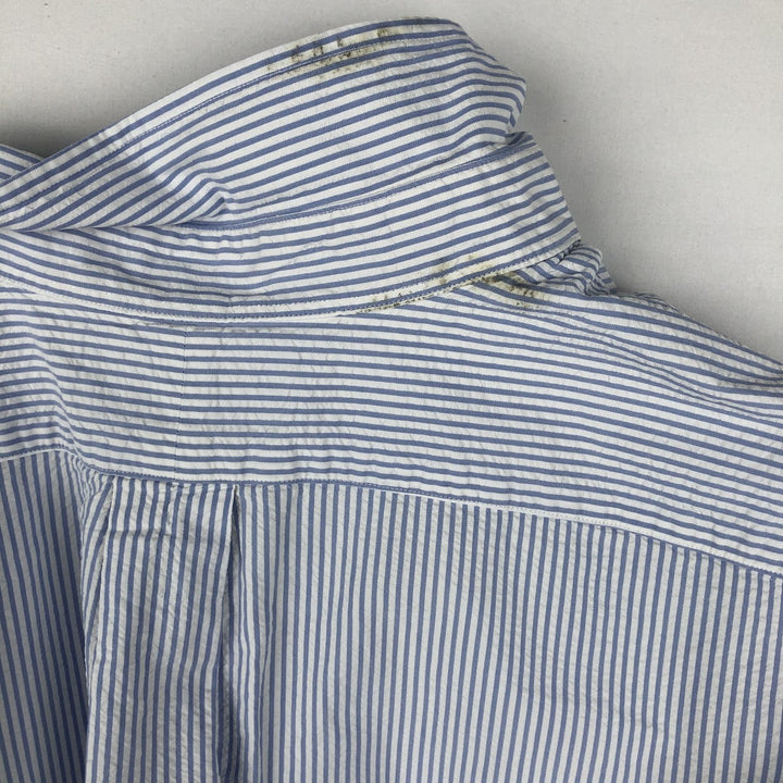 Ralph Lauren Classic Fit Short Sleeve Button Down Striped Shirt Men's XXL cotton blue type Vintage Second Hand