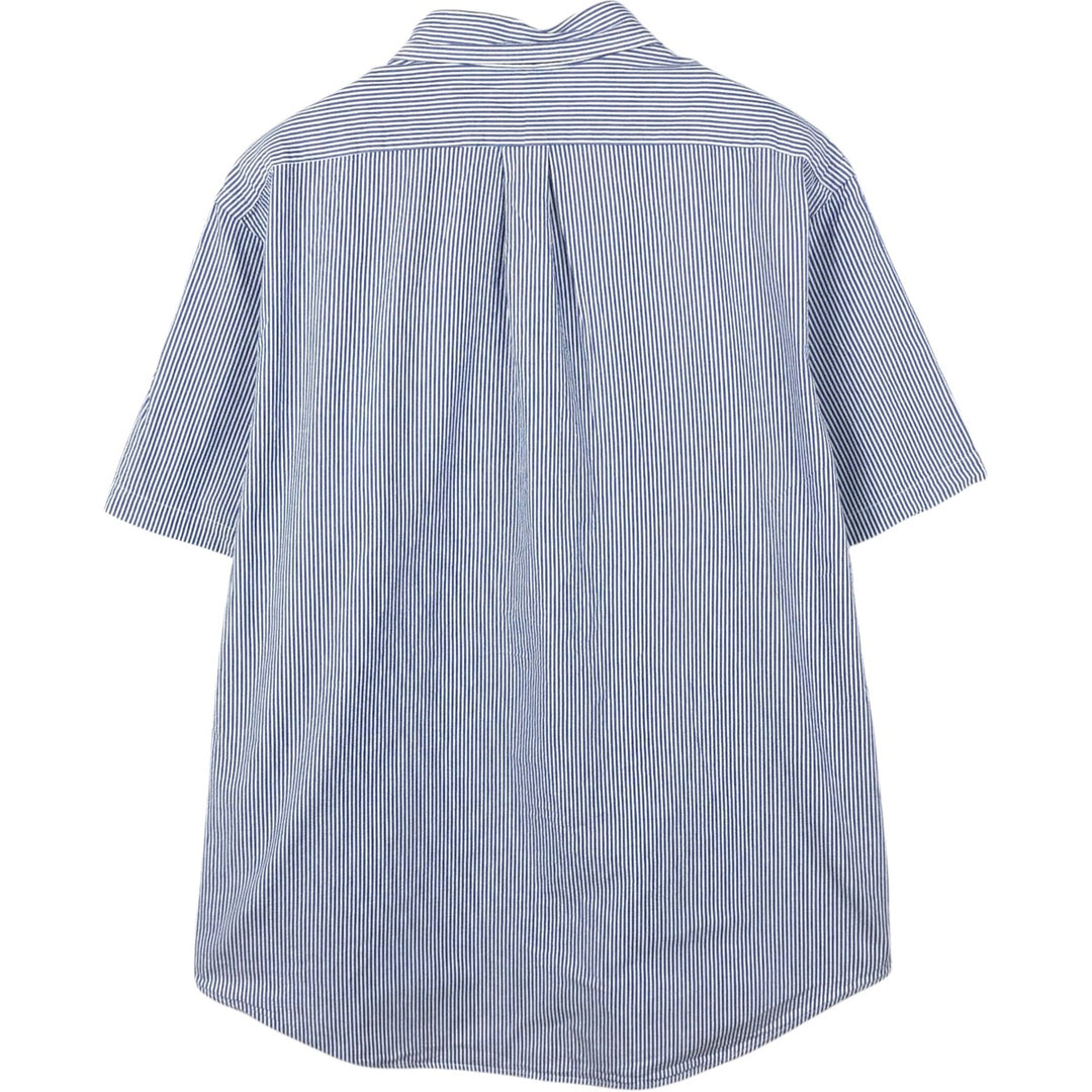 Ralph Lauren short-sleeved button-down striped shirt, men's size XXL (approx.) cotton blue type Vintage Second Hand