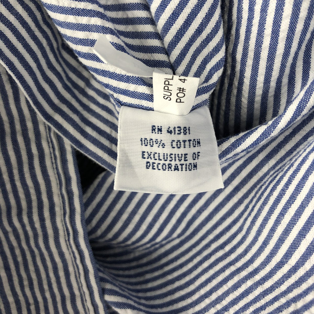Ralph Lauren short-sleeved button-down striped shirt, men's size XXL (approx.) cotton blue type Vintage Second Hand
