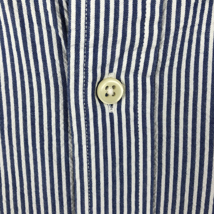 Ralph Lauren short-sleeved button-down striped shirt, men's size XXL (approx.) cotton blue type Vintage Second Hand