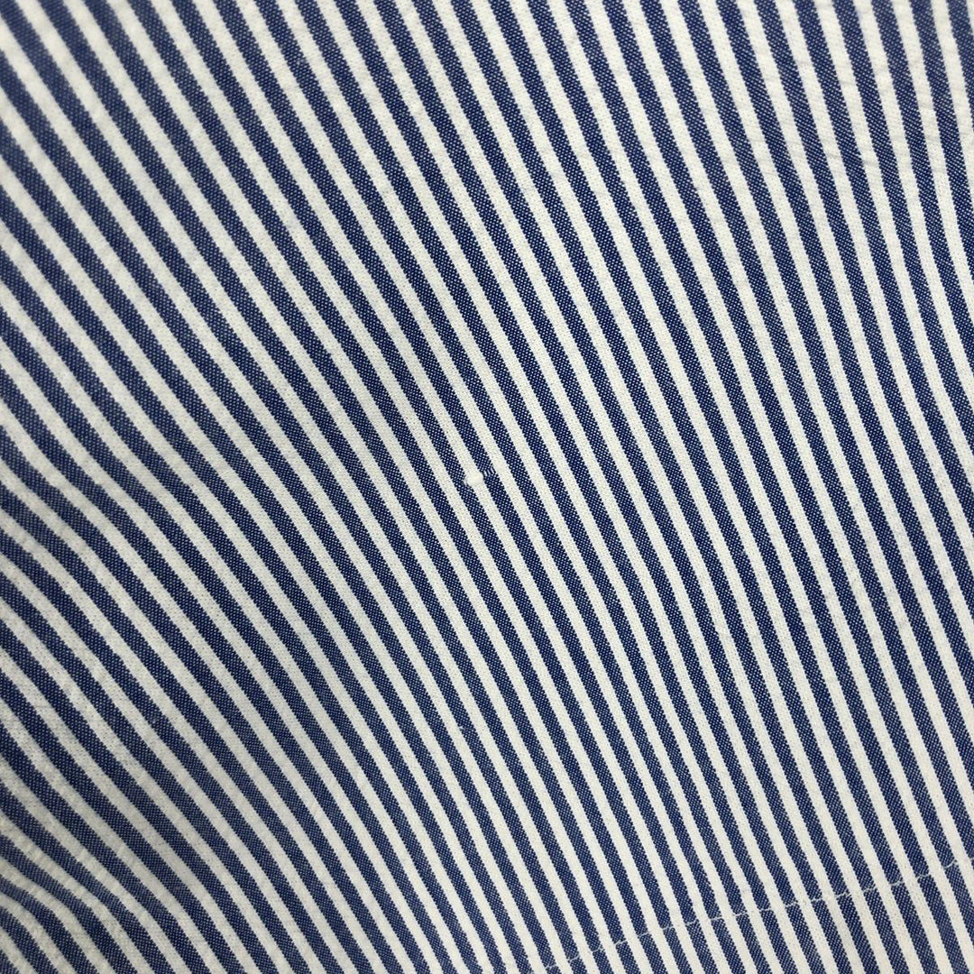 Ralph Lauren short-sleeved button-down striped shirt, men's size XXL (approx.) cotton blue type Vintage Second Hand