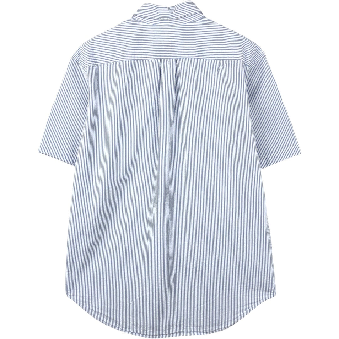 Ralph Lauren Classic Fit Short Sleeve Button Down Striped Shirt Men's M cotton blue type Vintage Second Hand