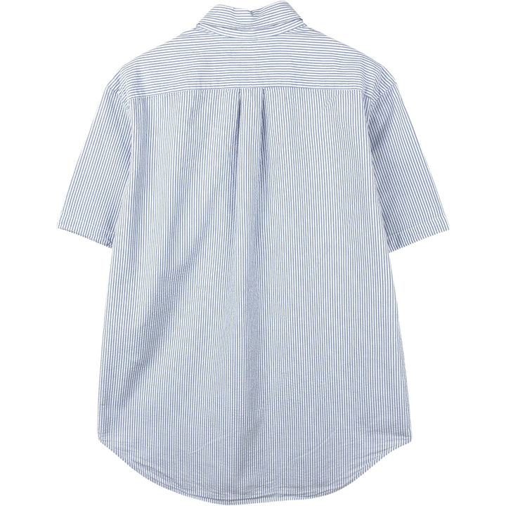 Ralph Lauren Classic Fit Short Sleeve Button Down Striped Shirt Men's M cotton blue type Vintage Second Hand