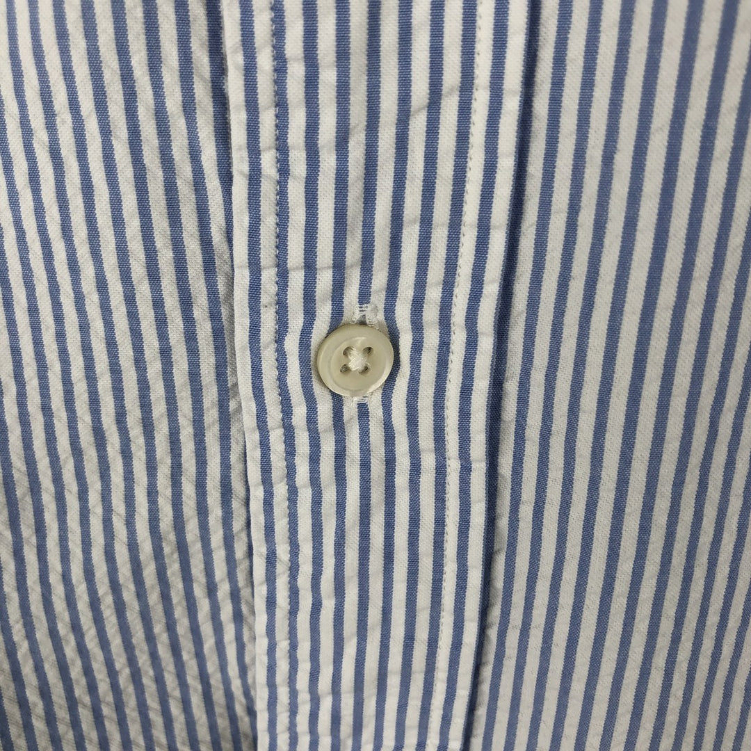 Ralph Lauren Classic Fit Short Sleeve Button Down Striped Shirt Men's M cotton blue type Vintage Second Hand