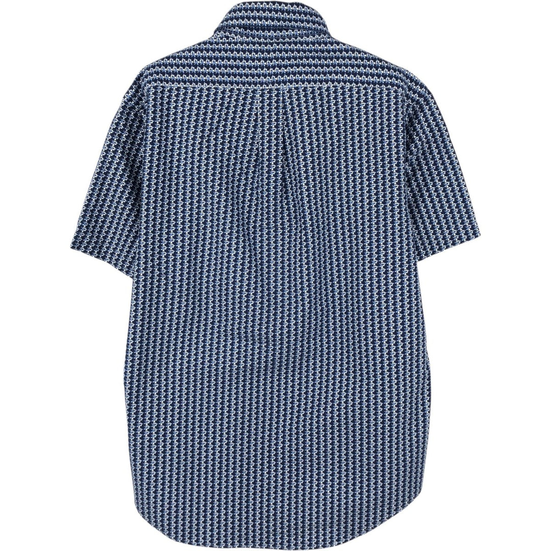 Ralph Lauren CLASSIC FIT all-over print short-sleeved button-down shirt, men's size S (approx.) cotton navy blue type Vintage Second Hand